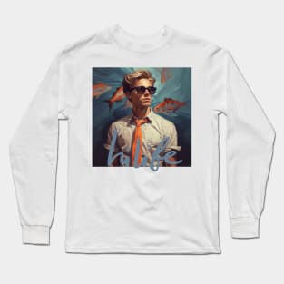 Cool guy fish man Long Sleeve T-Shirt